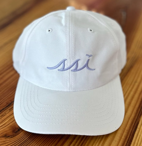 White Imperial Hat (Small Fit) Lavender Logo