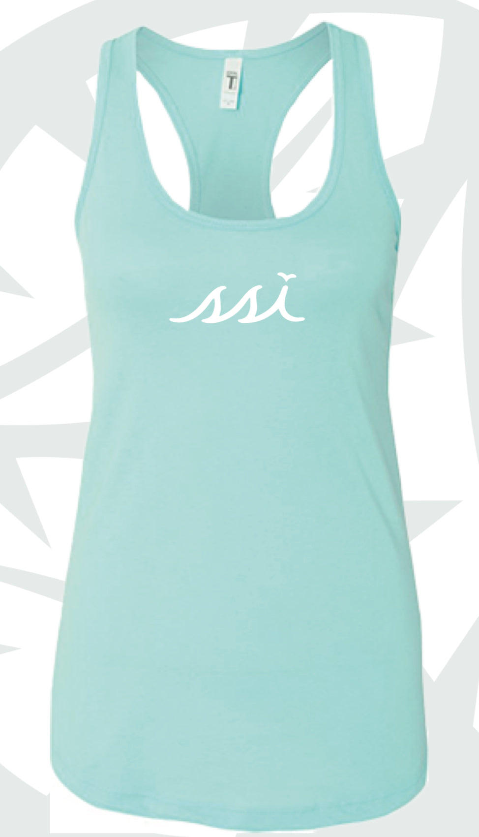 Cancun Racerback Tank Top with White Logo