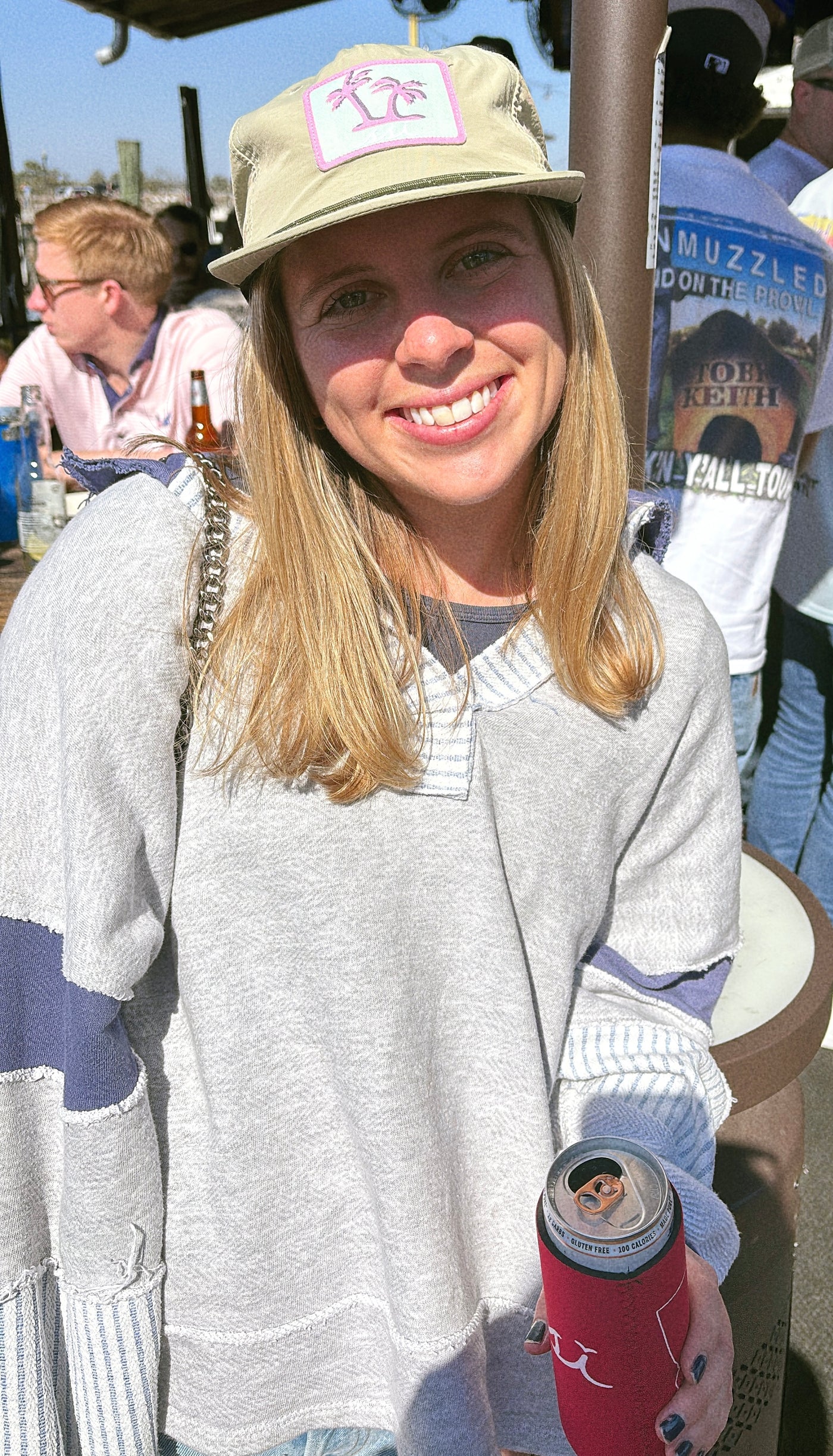 Light Sage St. Simons Island Palm Tree Patch Rope Hat