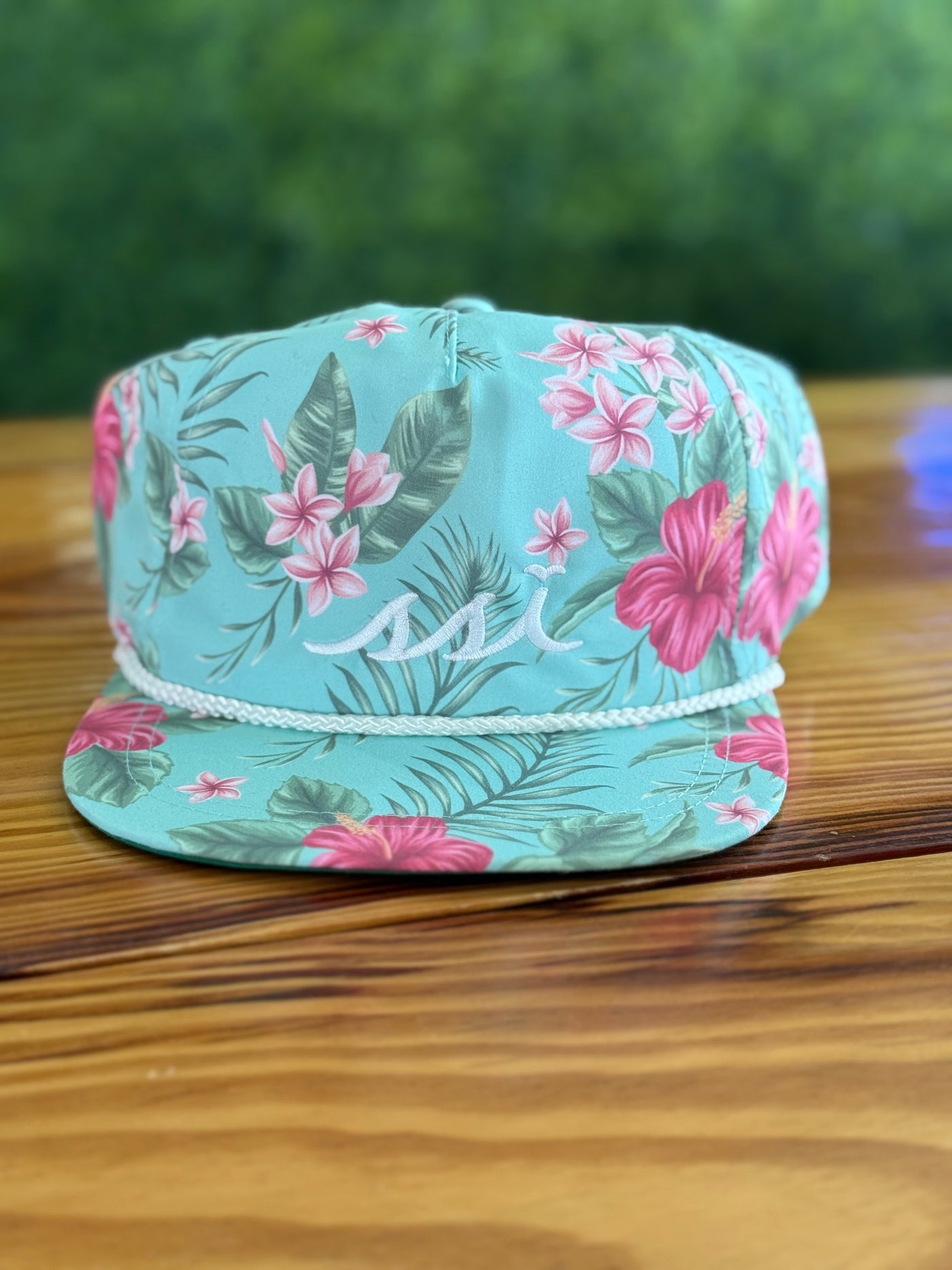 Teal Hawaiian Rope Hat White Logo - Imperial
