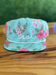 Teal Hawaiian Rope Hat White Logo - Imperial