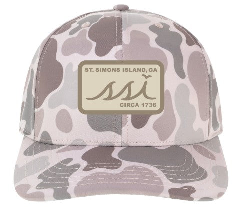 Gray Duck Camo Hat - Tan Patch - Legacy Back 9 Hat