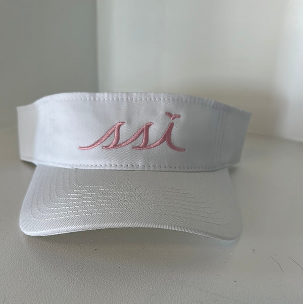 White Visor with Pink Logo - Outdoor Cap