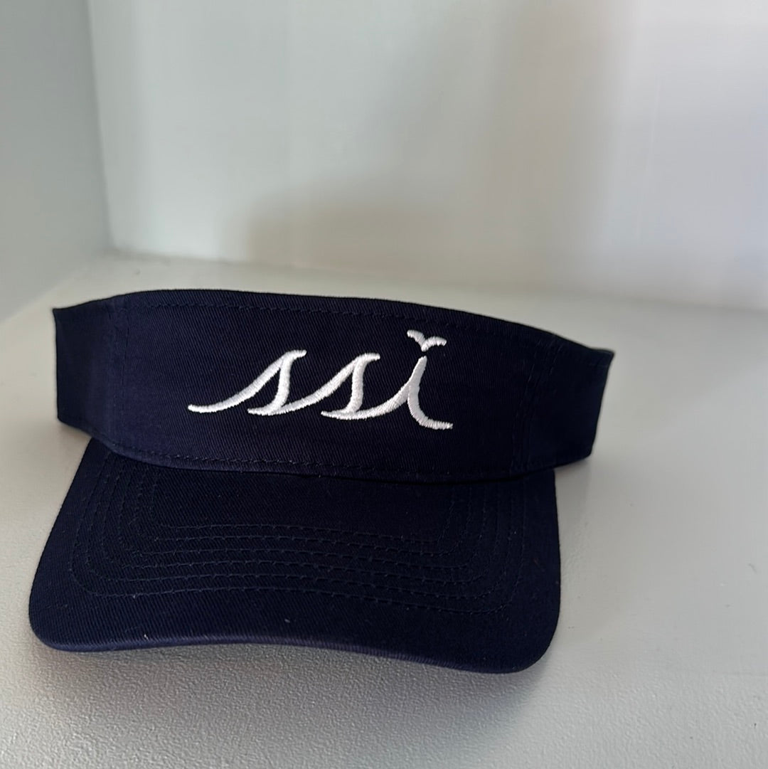 Navy  Visor with White Logo - Outdoor Cap