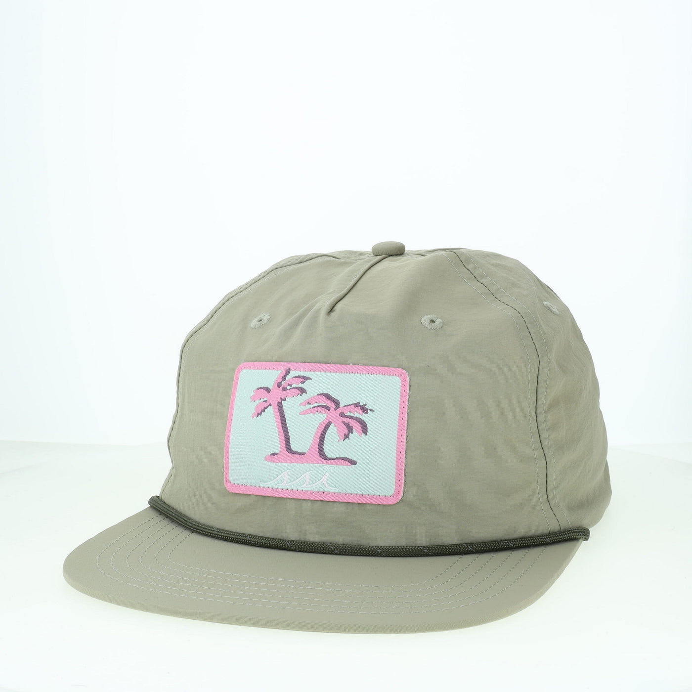 Light Sage St. Simons Island Palm Tree Patch Rope Hat