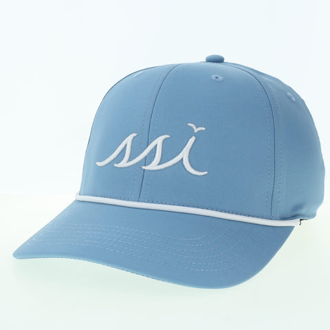 Light Blue Hat - White Raised Logo & Rope - Legacy Back 9 Hat