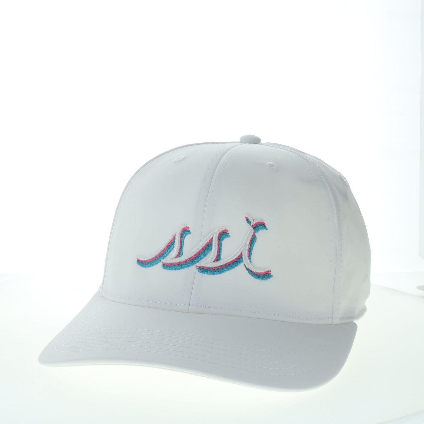 White St. Simons Island Hat — Cascade Multicolor SSI Logo