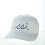 White Hat - Cascade White/Pink/Blue Logo - Legacy Back 9 Hat