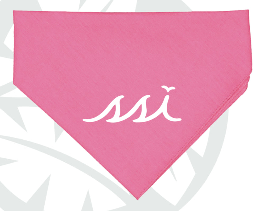 Hot Pink Dog Bandana with White Logo