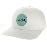 White Hat - Round Teal Patch - Legacy Back 9 Hat