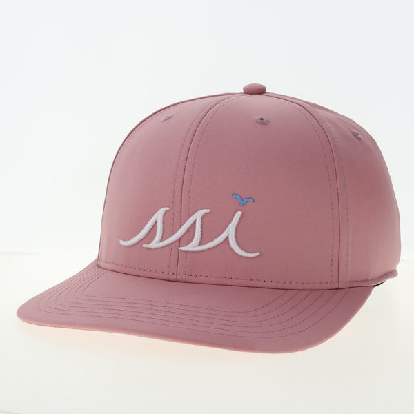Dusty Rose Hat - White Raised Logo w/ Light Blue Bird - Legacy Back 9 Hat