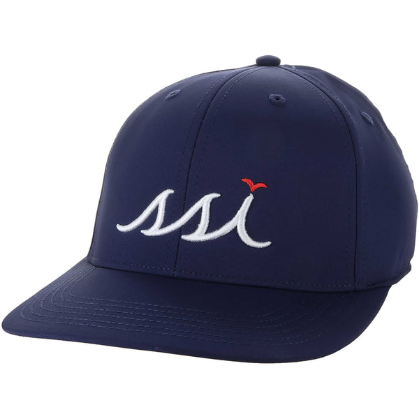 Navy Hat - White Raised Logo w/ Red Bird - Legacy Back 9 Hat