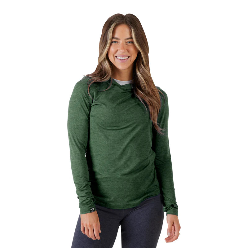 Women's Spruce Green Pacesetter Hoodie with Reflective Silver Logo - Storm Creek