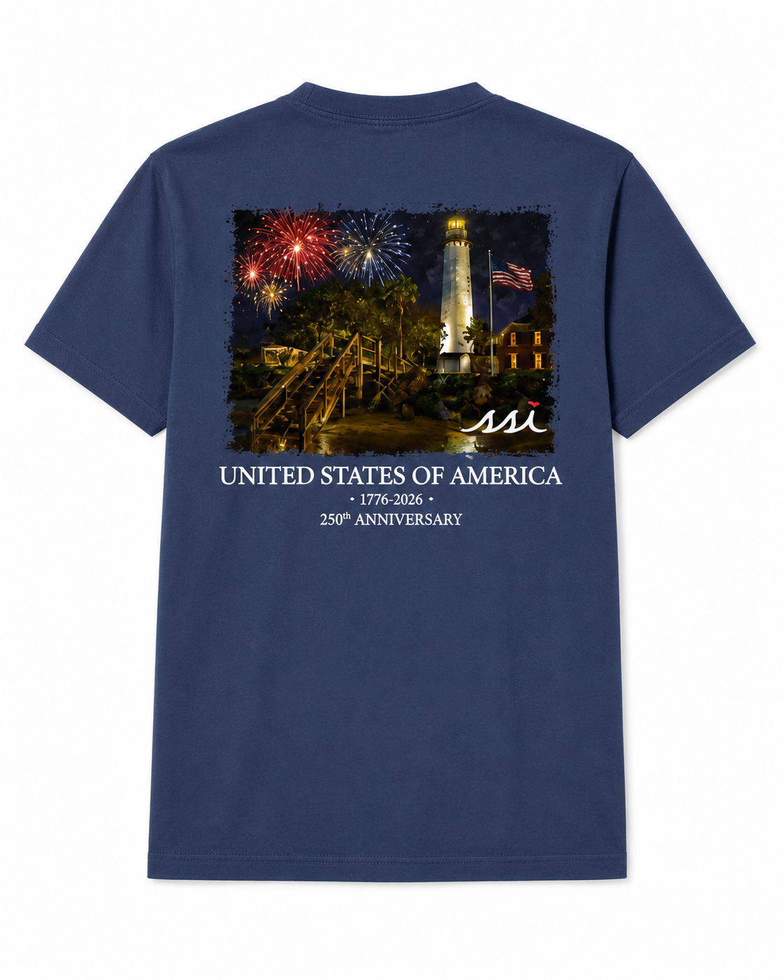 Kids Comfort Colors 250th USA Anniversary Tee —Blue Garment-Dyed Short Sleeve