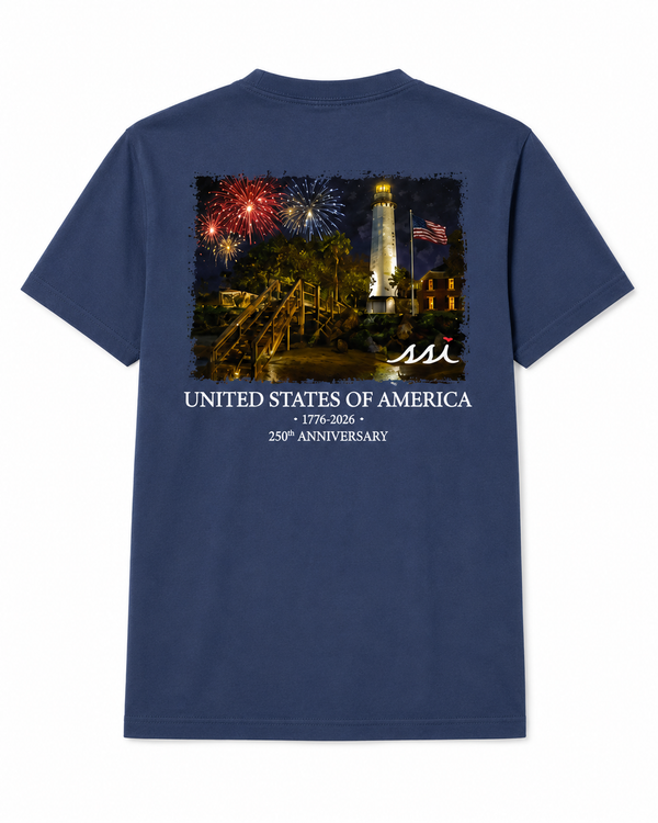 Kids Comfort Colors 250th USA Anniversary Tee —Blue Garment-Dyed Short Sleeve