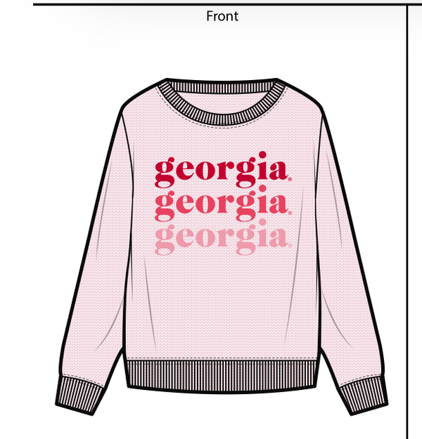 Cardinal Pink Chicka-d Georgia Crewneck Sweatshirt