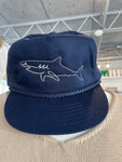 Navy Kids Shark Hat / Shark White Logo/ Adjustable / Youth