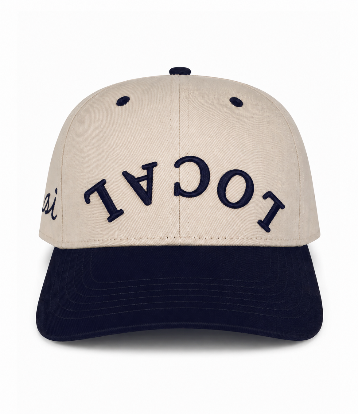 "LOCAL" Heritage Cap — Stone Crown with Navy Bill