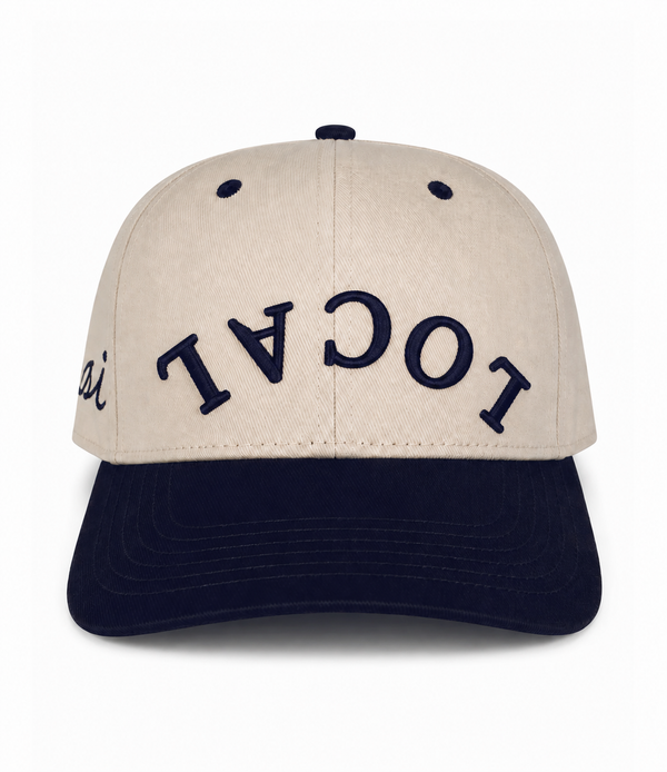 "LOCAL" Heritage Cap — Stone Crown with Navy Bill