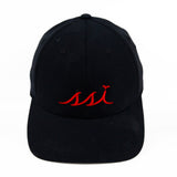 Black Imperial Hat (Regular Fit) Red Logo/ Adjustable