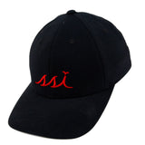 Black Imperial Hat (Regular Fit) Red Logo/ Adjustable