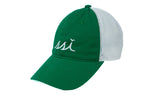 Green Outdoor Hat / White Logo / White Mesh Back Adjustable