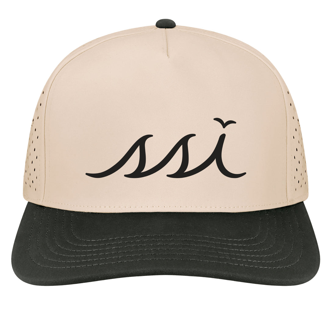 Stone St. Simons Island Hat — Black Bill & Raised SSI Logo
