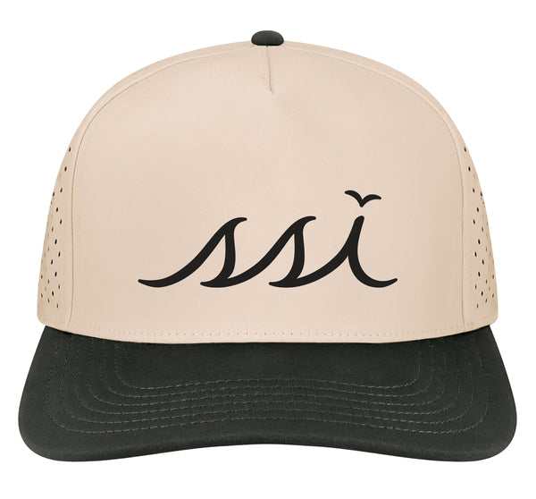 Stone St. Simons Island Hat — Black Bill & Raised SSI Logo