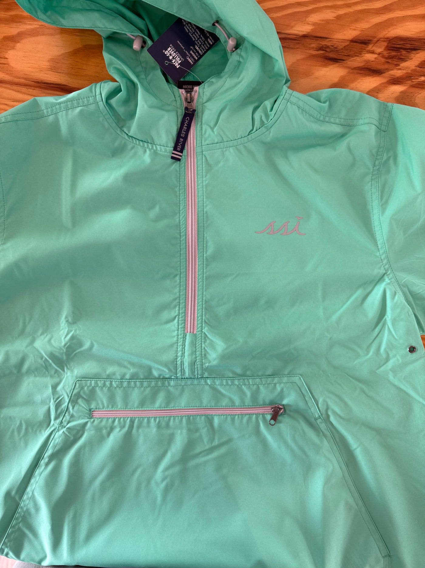 Mint Rain Jacket - Charles River Pack-N-Go Pullover with Reflective Logo7