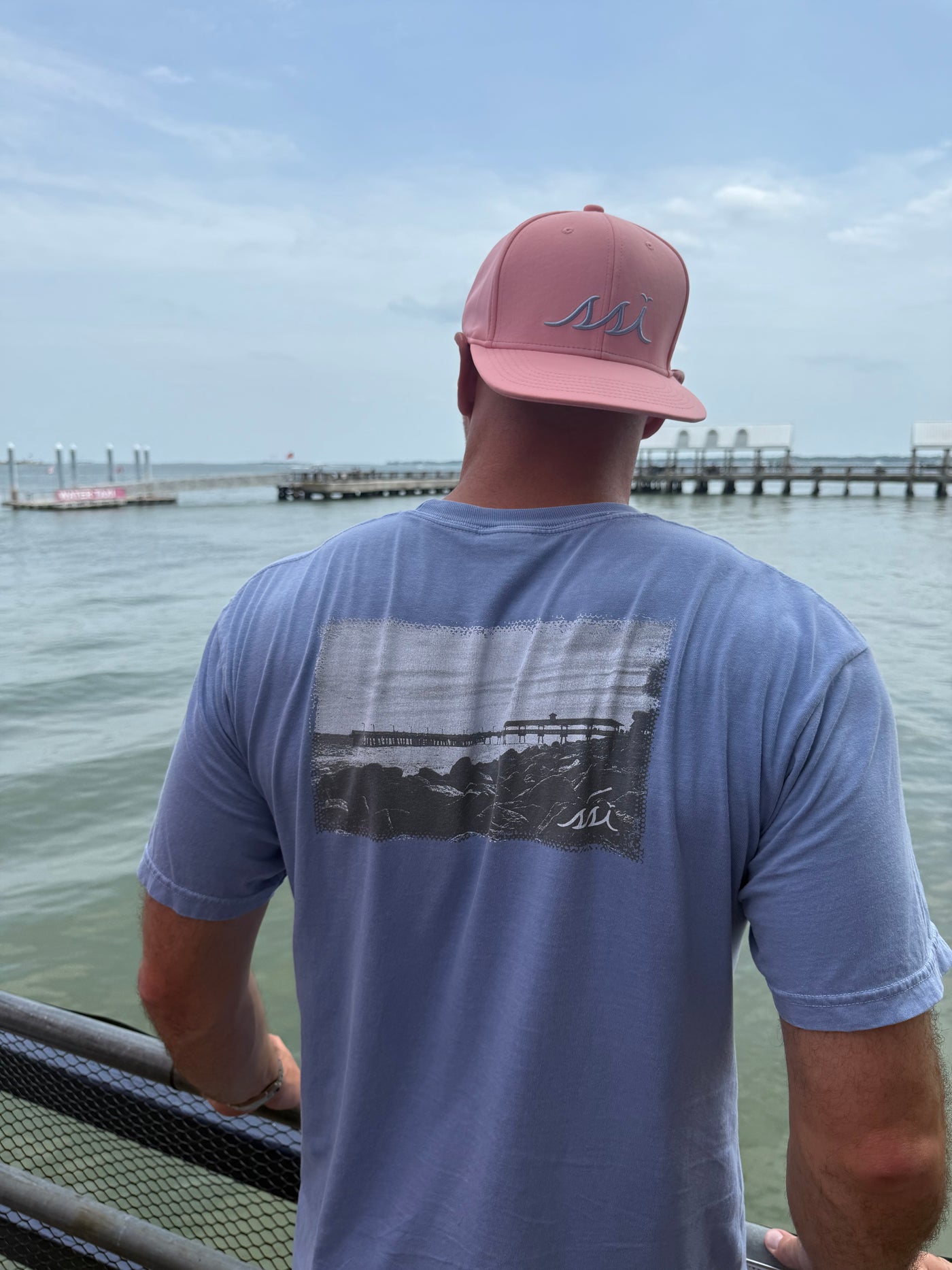 Comfort Colors St. Simons Pier Tee — Harbor Blue Garment-Dyed Short Sleeve
