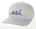 White Hat - Cascade Light Blue/White/Gray Logo - Legacy Back 9 Hat