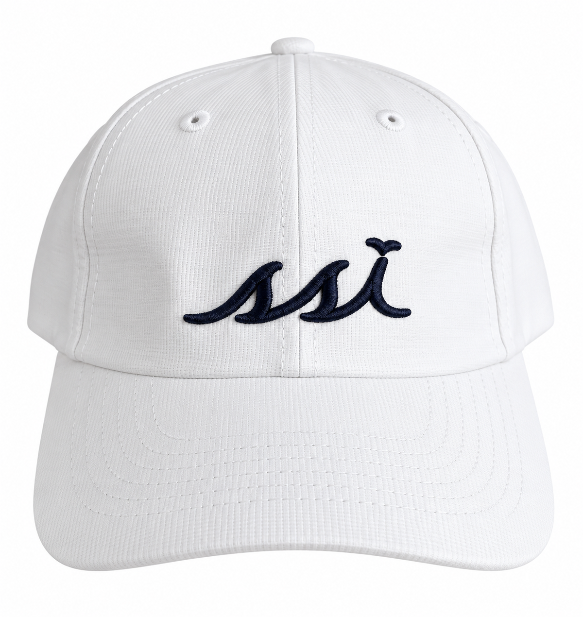 White Imperial Hat (Regular Size) Navy Raised logo