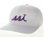White Hat - Cascade Blue/White/Red Logo - Legacy Back 9 Hat