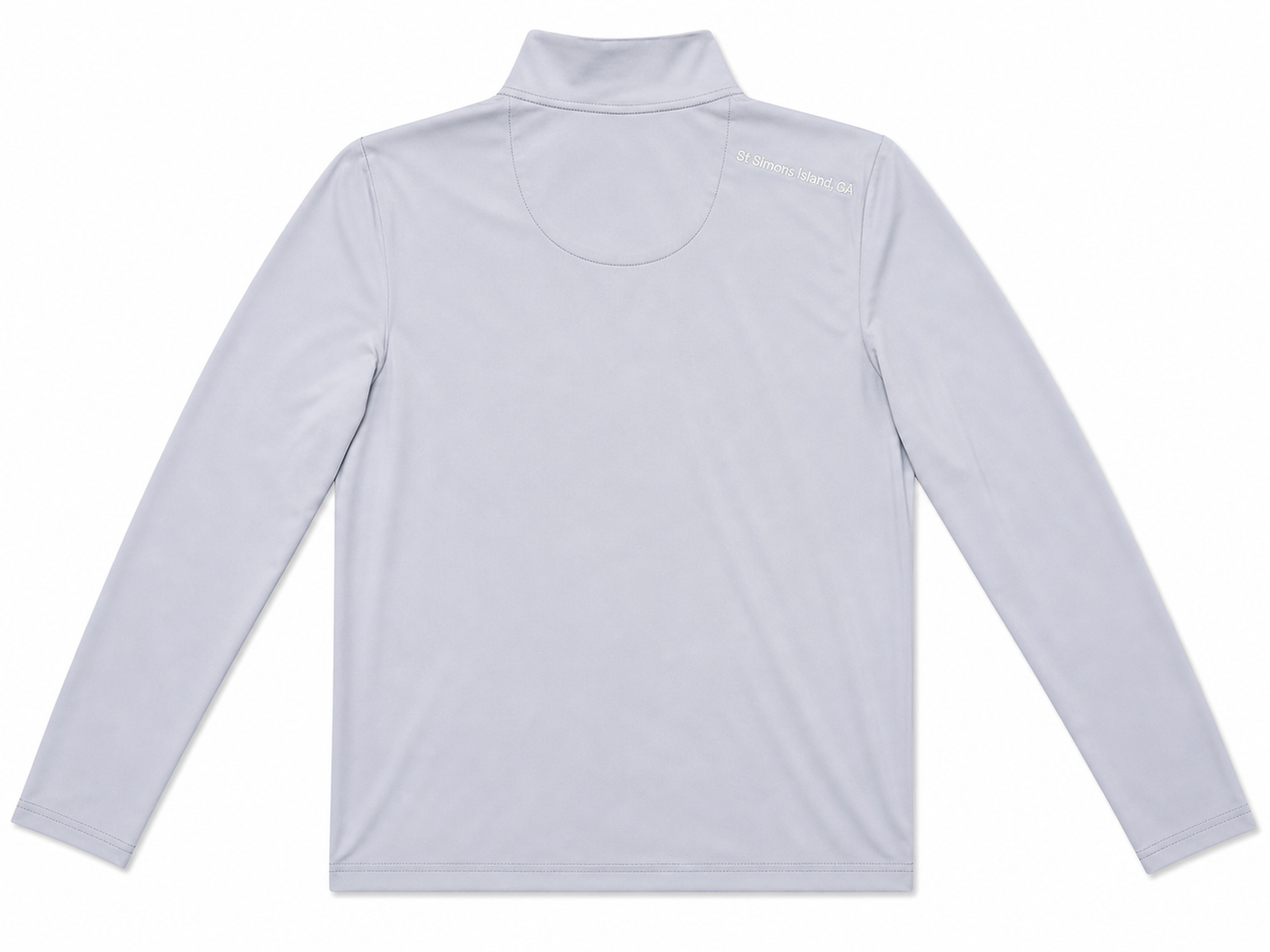 Men's Stone Gray Quarter Zip Pullover — White SSI Logo