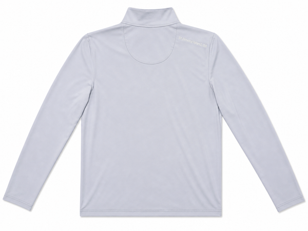 Men's Stone Gray Quarter Zip Pullover — White SSI Logo