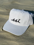 White Imperial Hat (Regular Size) Raised Navy Logo