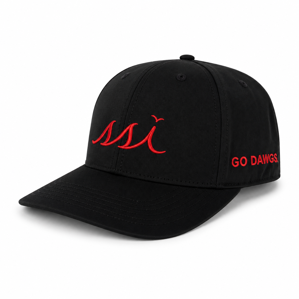 Black Gameday Performance Cap — Red Raised Logo