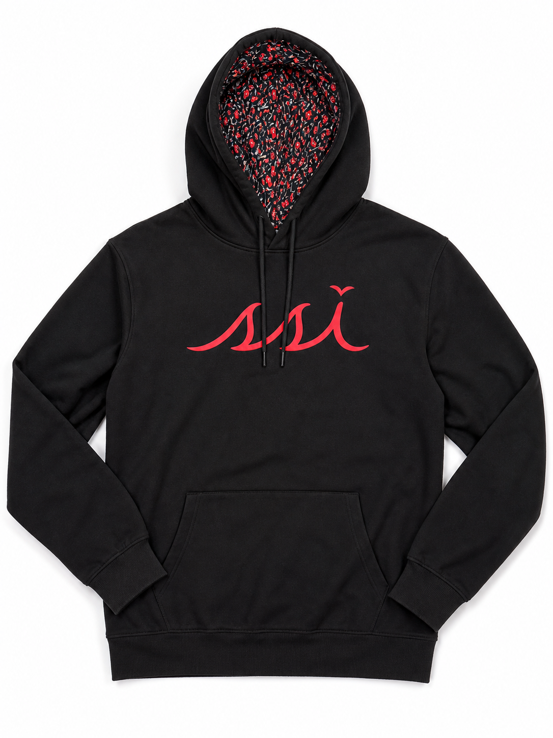 Black Ultrasoft Gameday-Lined Hoodie — Red SSI Logo