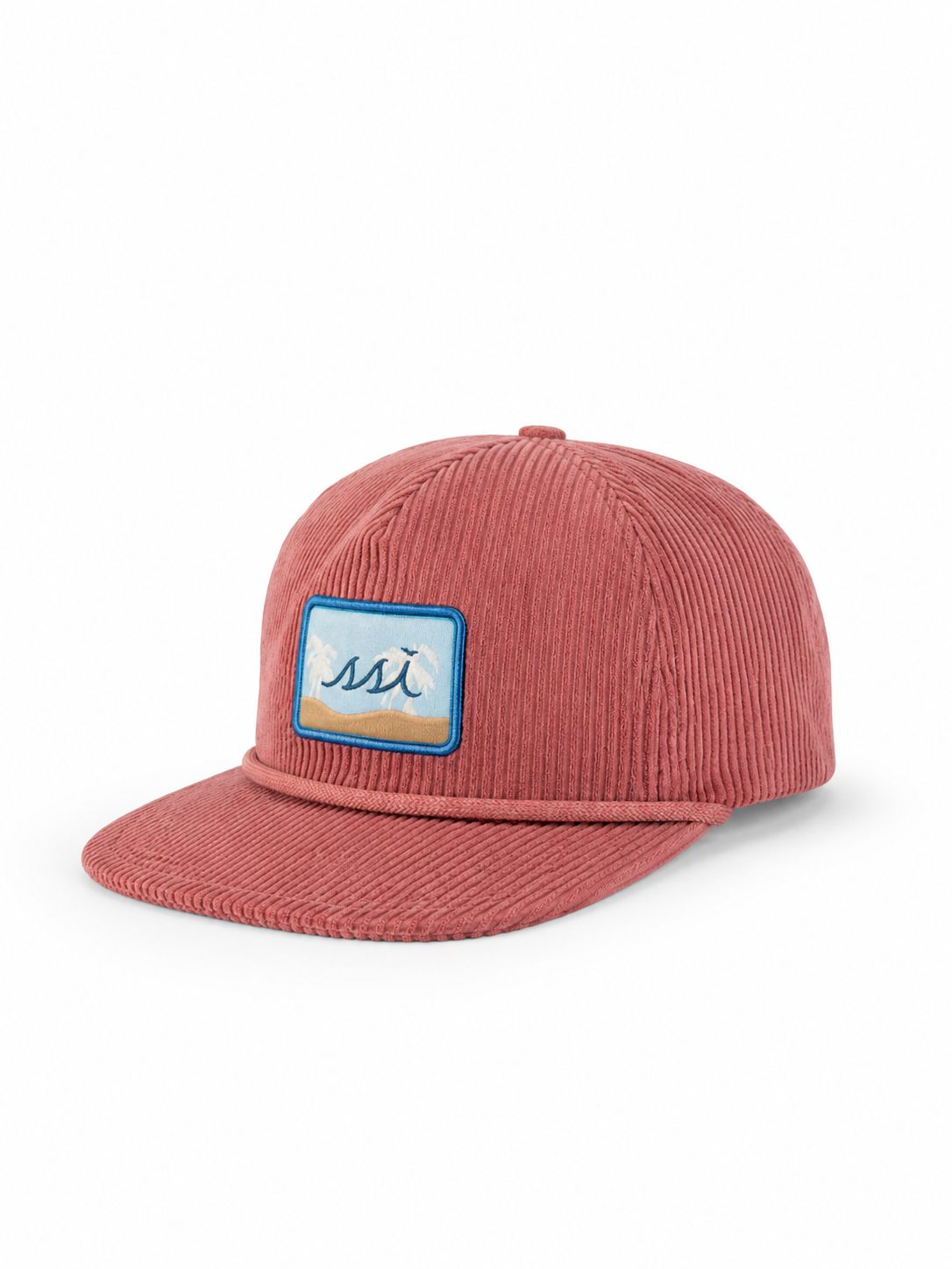 Bubble Gum Corduroy Rope Hat — Palm Tree SSI Patch