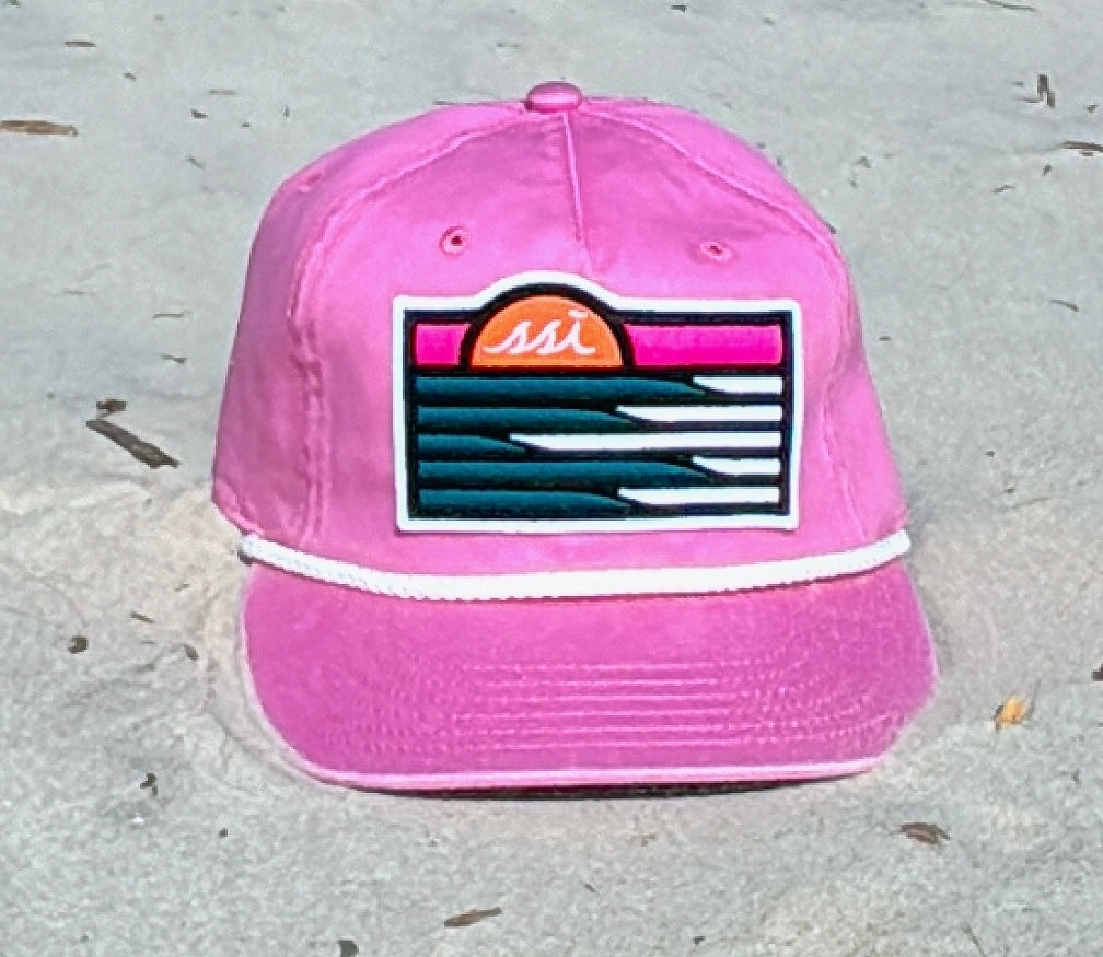 Faded Pink Hat - Waves Patch , White Rope - Legacy Hat – SSI
