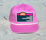 Faded Pink Hat - Waves Patch , White Rope - Legacy Hat