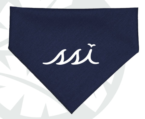 Navy Dog Bandana with White Logo