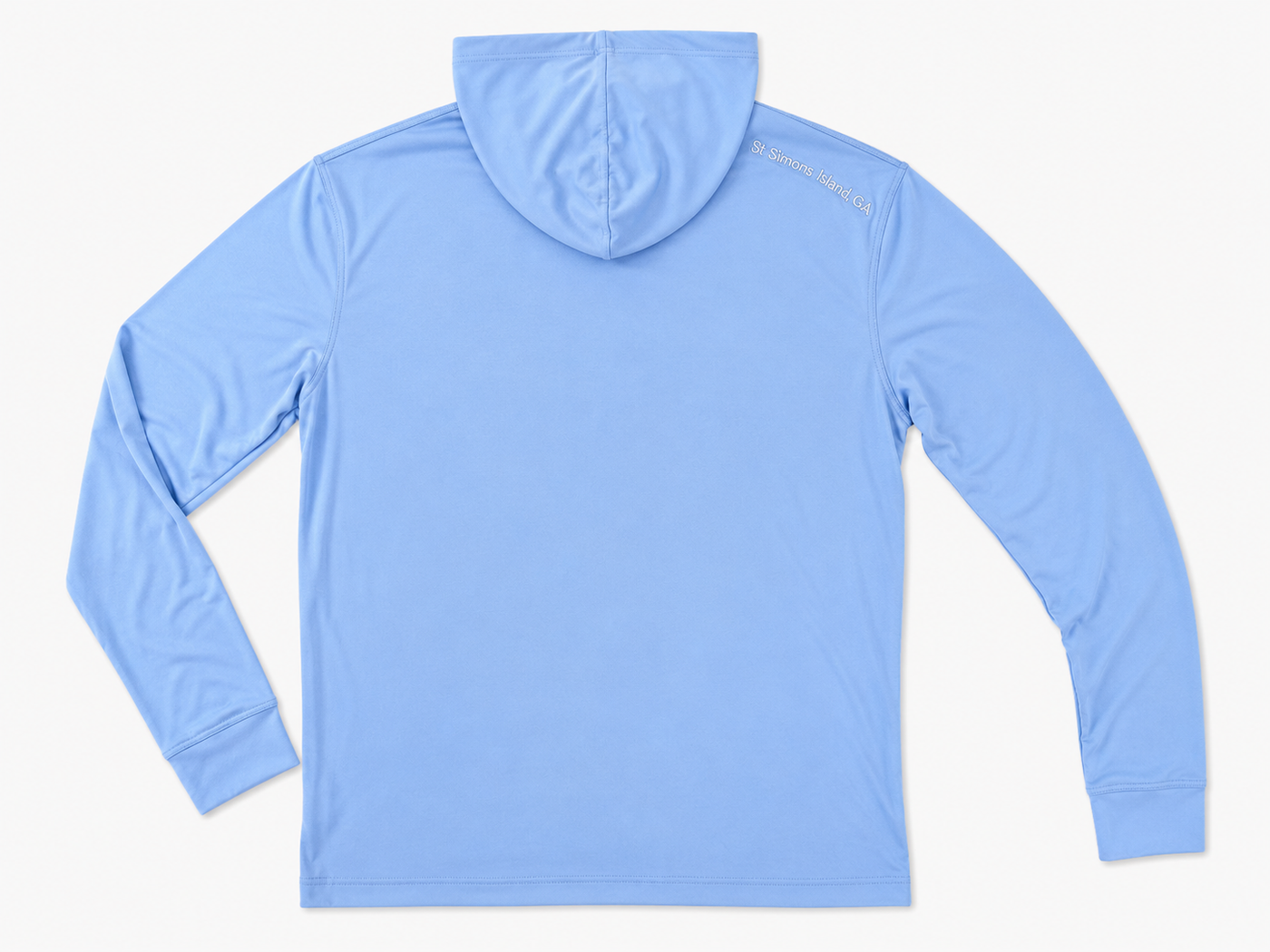 Carolina Blue Bamboo Hooded Sun Shirt Rash Guard — UPF 50+ Long Sleeve Pocket