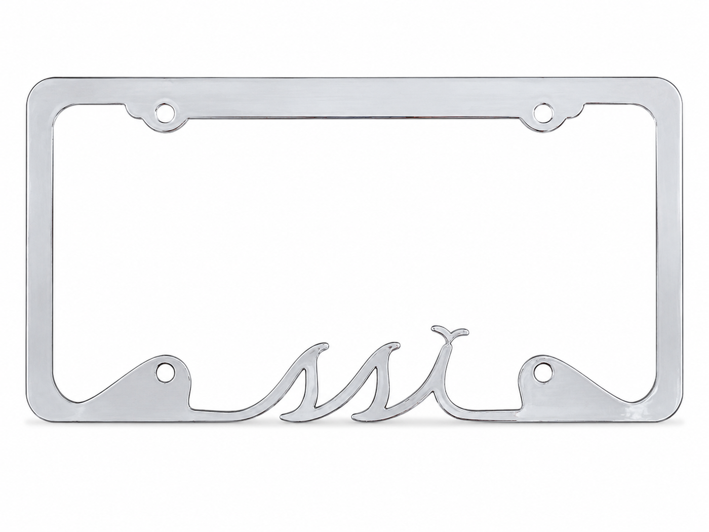SSI Logo License Plate Frame — Chrome Metal Cutout