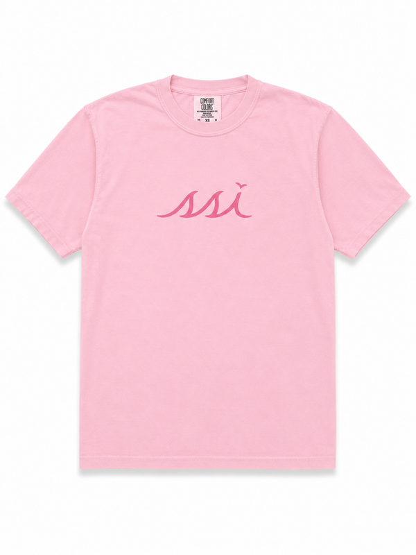 Comfort Colors Blossom Pink St. Simons Island Tee — Pink SSI Logo