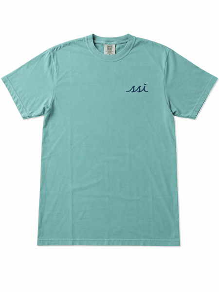 Comfort Colors Seafoam St. Simons Tee — Georgia State Outline Back