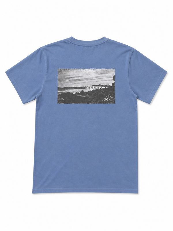 Comfort Colors St. Simons Pier Tee — Harbor Blue Garment-Dyed Short Sleeve