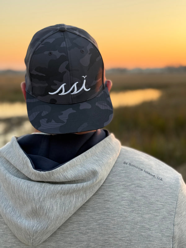 Heathered Gray Hoodie - Navy Logo Left Chest, Navy Inside of Hoodie, Side Pockets