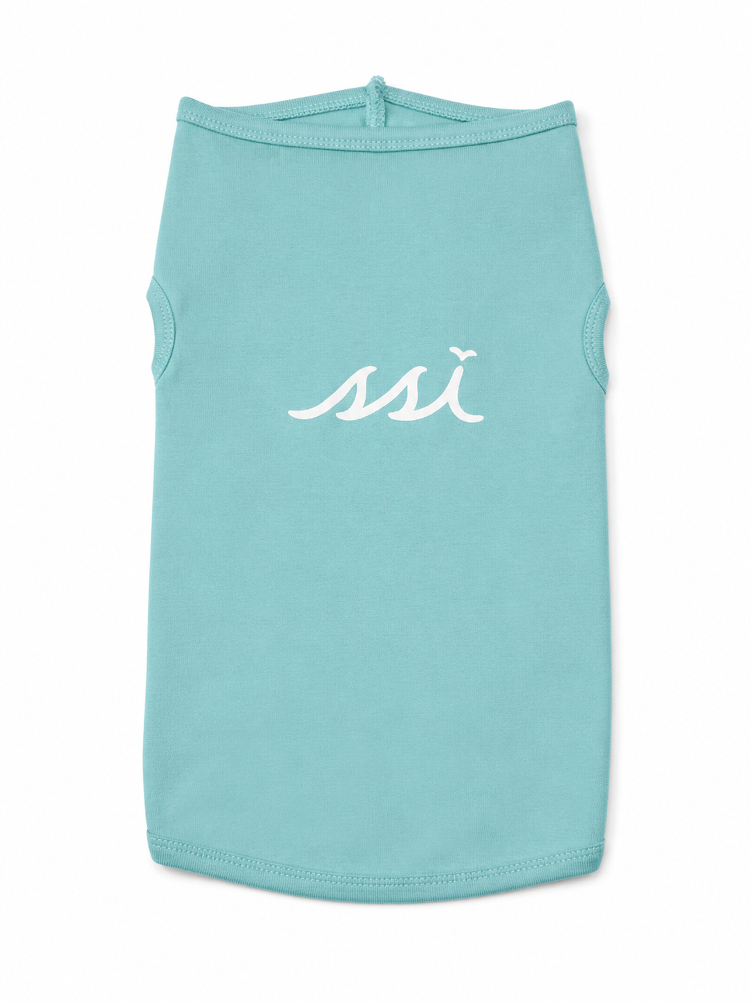 St. Simons Island Aqua Dog Tank Top — White SSI Logo