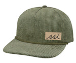 Wilson Green Corduroy Hat - Offset Leather Patch Logo - Rope Legacy Locale Hat